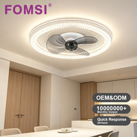 Ventilateur de plafond LED FOMSI 3-66W, lampe à intensité variable, 3 températures de couleur, commande intelligente par télécommande/application, pour chambre à coucher, salon, moteur silencieux à 6 vitesses