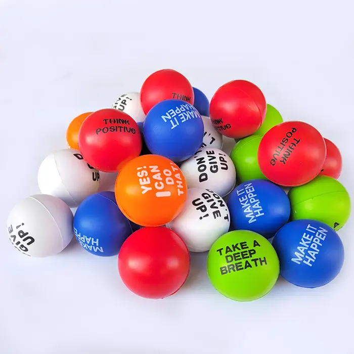Schlussverkauf Kinder-Stress-Lifety-Spielzeug-Ball 4cm individuelles Logo Smile Star Ball Handquetsch-PU-Schaumstoff-Stressball