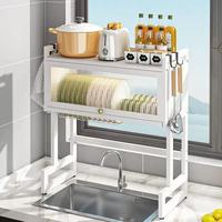 Égouttoir à vaisselle en fer à haute efficacité évier égouttoir à vaisselle étendoir écologique 5 + couches organisateur de comptoir de cuisine multifonction
