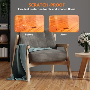 Protections de pieds de chaise en silicone haute transparence avec housses en feutre pour sols en bois dur - Product Image 2