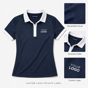 เสื้อโปโลผู้หญิงสั่งทำพิเศษ เสื้อกอล์ฟหรูหรา พรีเมียม แขนสั้น ปักโลโก้ตามสั่ง ผลิตตามออเดอร์ แบรนด์เนม ผู้ผลิต - Product Image 3