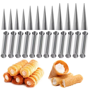 20. كريمي قوالب قرن الفولاذ المقاوم للصدأ أنابيب كانولي الحلوى الهراء مخروط المعجنات لفة قرن قالب كرواسون - Product Image 3