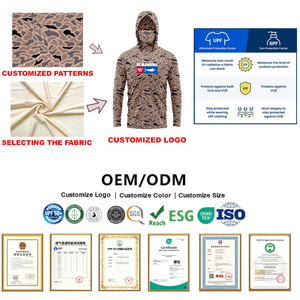 เสื้อตกปลาแขนยาวสำหรับผู้ชายเสื้อตกปลามีฮู้ด UPF 50 + เสื้อตกปลา - Product Image 6