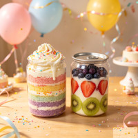 Boîte à dessert transparente en PET de qualité alimentaire 250ml 330ml 500ml, boîtes à gâteaux vides avec couvercles