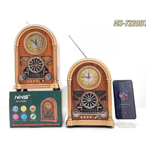 Altavoz Inalámbrico BT de Estilo Vintage con Radio AM/FM/SW y Reloj Digital - Boombox Portátil Recargable, Reproducción USB/TF - Product Image 4