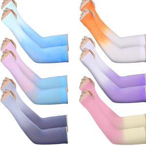 Protezione UV copri braccio di raffreddamento sport <span class=keywords><strong>campeggio</strong></span> guida ciclismo maniche di usura senza soluzione di continuità di seta ghiaccio elastico UV braccio manica - Product Image 2