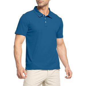 Polo de Golf para Hombre, Manga Corta, Absorbente de Humedad, con Cuello, Protección Solar UPF 50+, Tejido Piqué, Deportivo, Color Sólido - Product Image 2