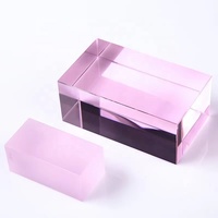 Presse-papiers rectangulaire en cristal K9 transparent gravé au laser, idéal pour le bureau, souvenir, décoration, taille personnalisable, avec boîte cadeau
