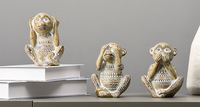 Figurine de singe en résine, décoration artistique africaine de Style indien, sculptée à la main, Sculpture de Table, cadeau artisanal