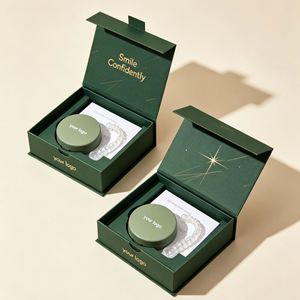 Custom Red Rigid Box for Invisible Braces Storage with Magnetic Lid and <b>Ribbon</b> Handle High-End Cosmetic Packaging - Product Image 4