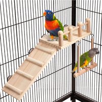 Plateforme d'habitat écologique pour perroquets avec balançoire, structure d'escalade, cage en bois et jouet d'escalade pour oiseaux, idéal pour la remise des diplômes