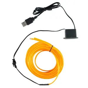 USB 5M Flexible EL Wire Led Cable Lights Glowing Rope Lights for Halloween Parties DIY Decoration