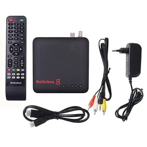 Hellobox 8 تعيين كبار مربع H.265 مستقبل التلفاز DVB T2 DVB S2 دعم RJ45 WiFi HEVC PowerVu دعم ج ccam newcamd V5 زائد لاعب