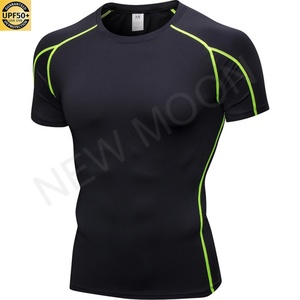 Vêtements de sport pour hommes, vêtements de course à pied, vêtements d'entraînement, vêtements élastiques à séchage rapide, t-shirt à manches courtes - Product Image 4