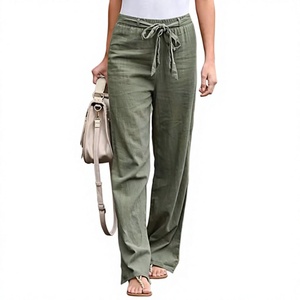 Pantalones de Lino y Algodón para Mujer, Talla Grande, Cintura Elástica, Largura hasta el Tobillo - Product Image 4
