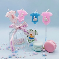 Bougies d'anniversaire semi-artisanales en cire de paraffine, série Bébé, petit canard, pour enfants, décorations de gâteaux pour les cent jours et le premier anniversaire