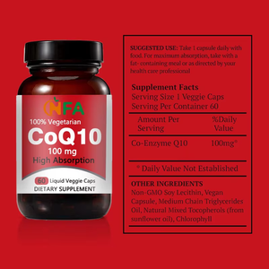 Cápsulas de COQ10 Vegetarianas de Alta Absorción, 100 mg, 60 Cápsulas, Suplemento Dietético para Fortalecer la Función Cardíaca - Product Image 2