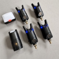 Seehoo-Alarme de pêche à la carpe, haute sensibilité LED bleue, 4 + 1, détecteur de morsure réglable