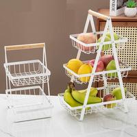 Cesta Triangular Multifuncional de Mano, Estante de Almacenamiento de Múltiples Niveles para Frutas, Aperitivos, Cocina y Sala de Estar