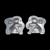 Moule à chocolat en plastique de qualité alimentaire en forme de lapin avec 3 clips, moule à bonbons transparent 3D antiadhésif pour la décoration de gâteaux, outils de pâtisserie DIY