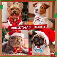 Collier nœud papillon de Noël pour chien, collier doux et réglable avec ruban gros-grain pour chiens et chats, idéal pour les fêtes et les séances photo