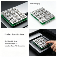 Clavier lumineux 3x4 à 12 touches / Clavier en caoutchouc silicone sur mesure / Clavier de contrôle d'accès