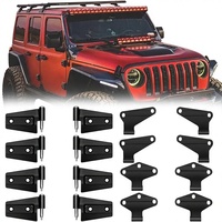 Kit de 16 vis en acier noir mat avec bagues Dacromet pour charnières de portières (4 portes) pour Jeep Wrangler JK Rubicon Sahara 2007-2018