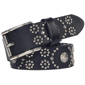 <span class=keywords><strong>Ceinture</strong></span> en cuir pleine fleur de 150 cm pour homme, design punk élégant avec rivets, <span class=keywords><strong>boucle</strong></span> en alliage, polyvalente et extra-longue, grandes tailles - Product Image 6
