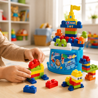 Blocs de construction en plastique ABS à grandes particules, 38 pièces, jouet éducatif de construction, jouet STEM pour enfants unisexe, briques de grande taille