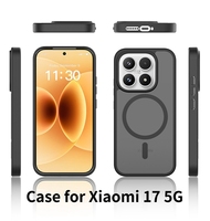 Casing Ponsel Transparan Mewah dengan Cincin Magnetik dan Sensasi Kulit untuk Xiaomi 17 5G, Cover Ponsel Custom