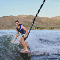 Corde de surf wake de 25 pieds avec poignée en EVA Flotteur élastique et couleur camouflage pour les sports nautiques Ligne de ski wakeboard pour le surf