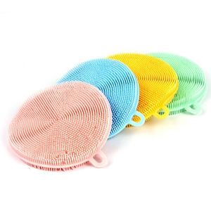 Brosse à vaisselle personnalisée en éponge de silicone TPR, éponges en caoutchouc réutilisables de qualité alimentaire sans BPA - Product Image 1