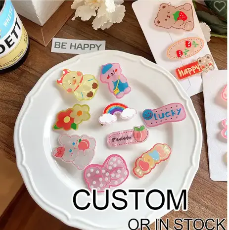 Hot Sale Custom Children's Hairpin Cute Rainbow Clip Hairpin Girl's Baby Headdress Cartoon Clip Princess Hairpin