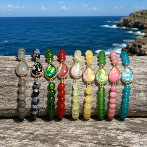 Bracelet élastique artisanal en améthyste et quartz rose, unisexe, pour la guérison, la cristalthérapie et le yoga – Cadeau énergétique en gros - Product Image 1