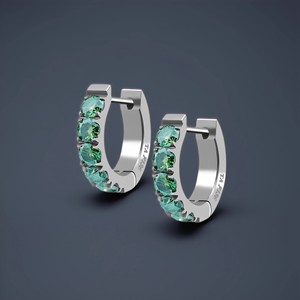 Huggie Earrings Zircon Inlay Zinc Alloy U Shaped Geometric Party Jewelry Unisex Pierced Ears Fashion Cuff Earrings - Product Image 3