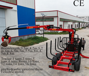 Remolque Forestal de Servicio Pesado <span class=keywords><strong>con</strong></span> <span class=keywords><strong>Grúa</strong></span> y Garra <span class=keywords><strong>para</strong></span> Tractor y Camión - Product Image 1