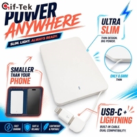 Batería Externa Ultrafina Promocional GifTek con Certificación CE, Logotipo Personalizado, Tamaño de Tarjeta de Crédito, Mini 2500mAh, Conector Micro USB, Carga Rápida