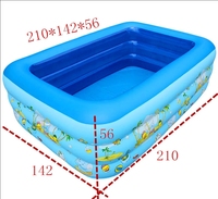 Wilda Großer Aufblasbarer PVC Faltbarer Umweltfreundlicher Rechteckiger 0,7mm Dicker Langlebiger Swimmingpool Blau für Außen-/Innenbereich Erwachsene Kinder 1