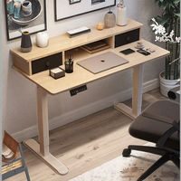Bureau de jeu ergonomique moderne réglable en hauteur, bureau d'ordinateur durable avec étagère intégrée pour la maison ou le bureau