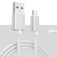Kabel Data USB Type C Nylon Kepang Multiwarna 3ft 6ft 10ft 1m 2m 3m Pengisian Cepat untuk Samsung