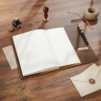 Cuaderno B5 de Piel de Vacuno de Primera Capa, Cuaderno de Recortes de Cuero Genuino con 88 Páginas Interiores, Cuaderno de Viaje de Alta Calidad para Escribir