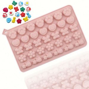 แม่พิมพ์ซิลิโคนรูปผีเสื้อและดอกไม้ 34 ช่อง เป็นมิตรกับสิ่งแวดล้อม สำหรับทำขนมเยลลี่ ช็อกโกแลต เรซิ่น ลูกอม รับผลิตแบบ OEM/ODM - Product Image 1