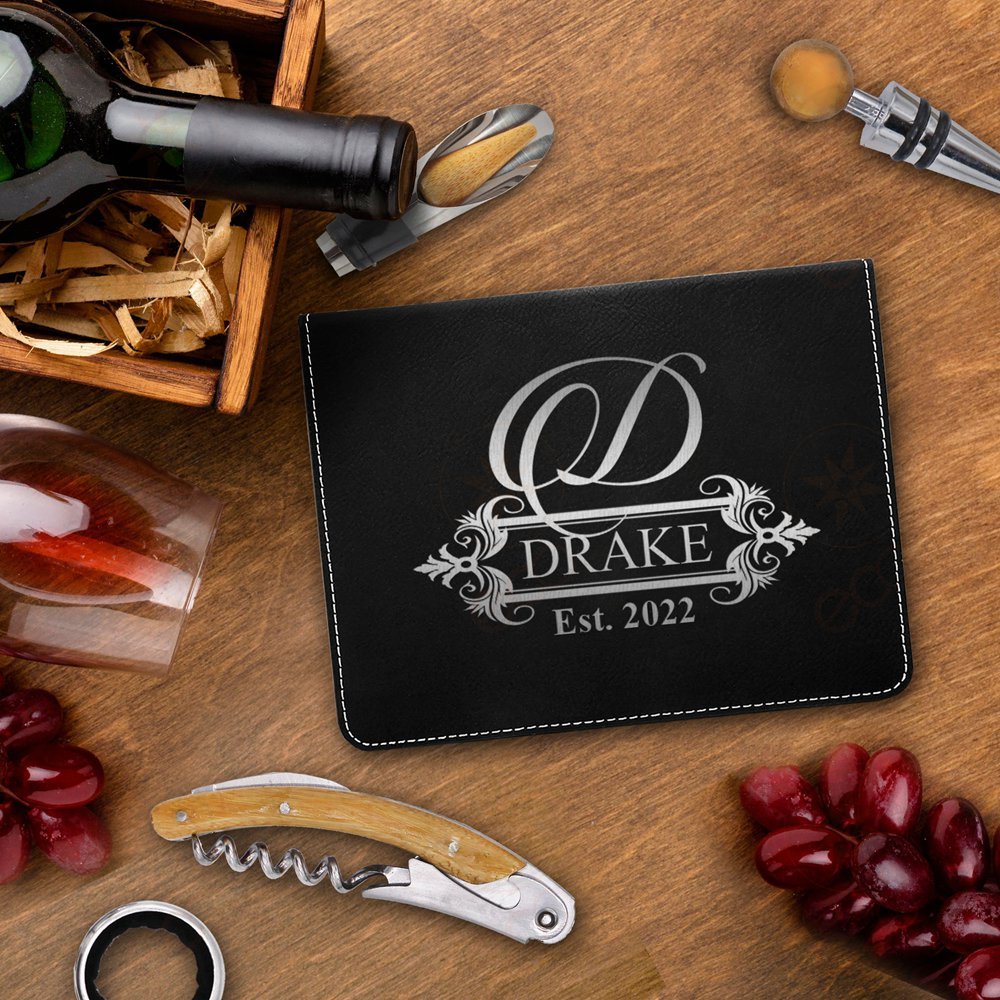 Personalized Wine Tool Set Gift 4 Pcs for Couple Wine Case with Opener Pourer Set Handy Size Wine Accessories Set Groomsmen Gift · image 3