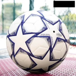 Ballon de football officiel de taille 5 en usine, matériau en cuir, ballon de football à liaison thermique personnalisé