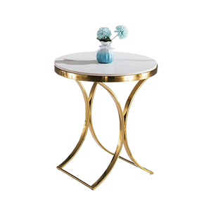 SUKE a buon mercato in acciaio inox Base bianco marmo <span class=keywords><strong>tavolo</strong></span> da caffè <span class=keywords><strong>50x50</strong></span> mobili angolo tavolino per la vendita - Product Image 1