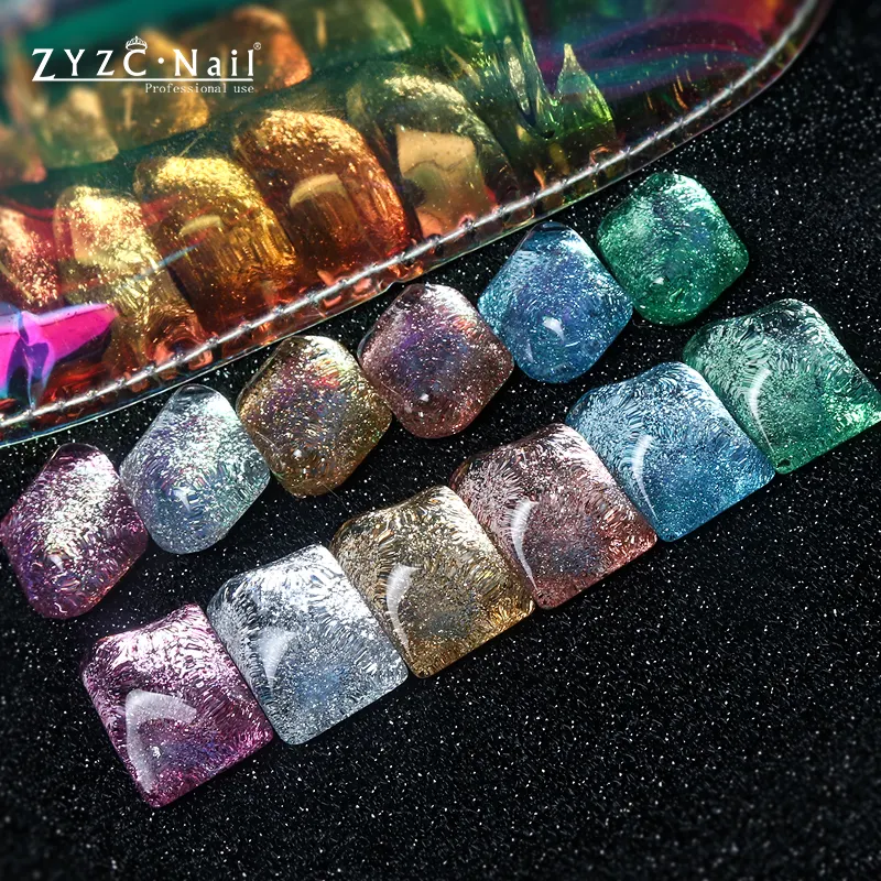 ZYZC Bạch Kim Sơn Gel Kit Với Nail Brush UV LED Salon Nails Art Thiết Kế Kim Long Lanh Vẽ Lót Làm Móng Thiết Lập