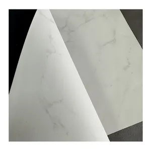 12X18 White Marble Pattern 0.8mm Laser Engraving Leather For Patch Cloth Label With Adhesive