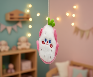 Simpatico ornamento in peluche a forma di frutto del drago, 10 cm, giocattolo morbido per bambini, decorazione da appendere unisex - Product Image 2