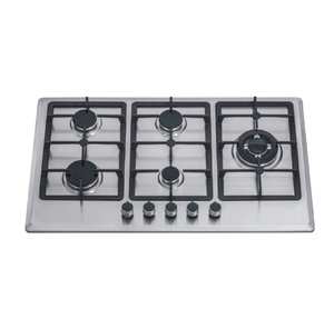 Estufa <span class=keywords><strong>de</strong></span> <span class=keywords><strong>Gas</strong></span> Empotrable <span class=keywords><strong>de</strong></span> Acero Inoxidable <span class=keywords><strong>de</strong></span> 5 Quemadores, Eficiente Energéticamente para Uso Doméstico, Compatible con <span class=keywords><strong>Gas</strong></span> Licuado - Product Image 1