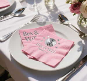 定制双层粉色婚礼鸡尾酒餐巾彩色烫印派对设计 - Product Image 6